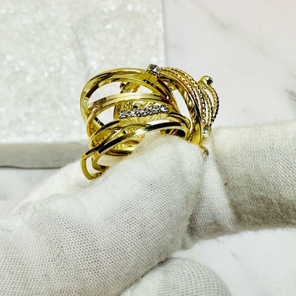 NEW! Jules Smith 14k Yellow Gold Plated Layered Stacking Ring Set - Picture 13 of 16